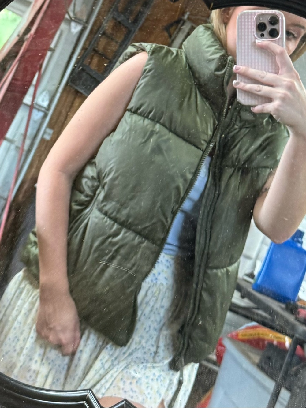 Old Navy Olive Green Puffer Vest